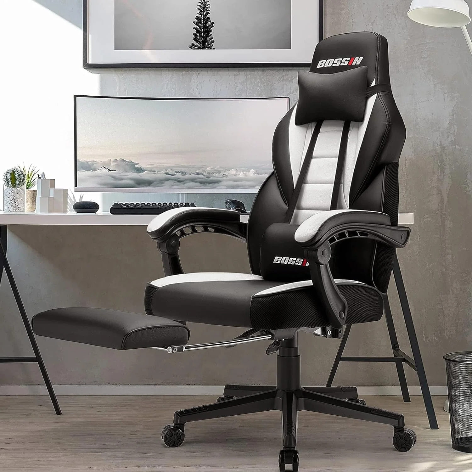 BOSSIN Racing Style Gaming Chair,300 lbs Big and Tall gamer chair High Back Computer Chair