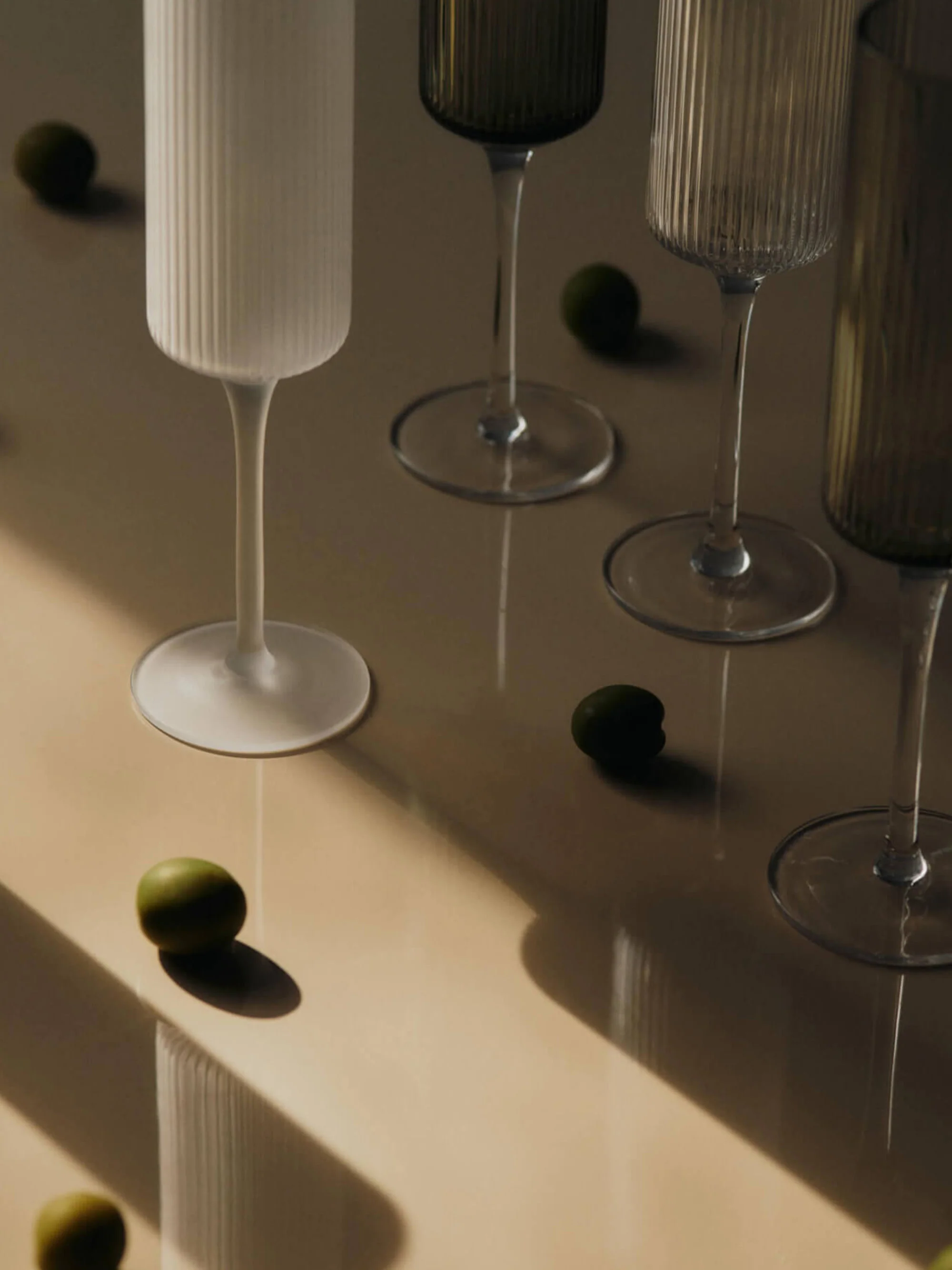 Mondgeblazen champagneglazen Ripple, 2-delig