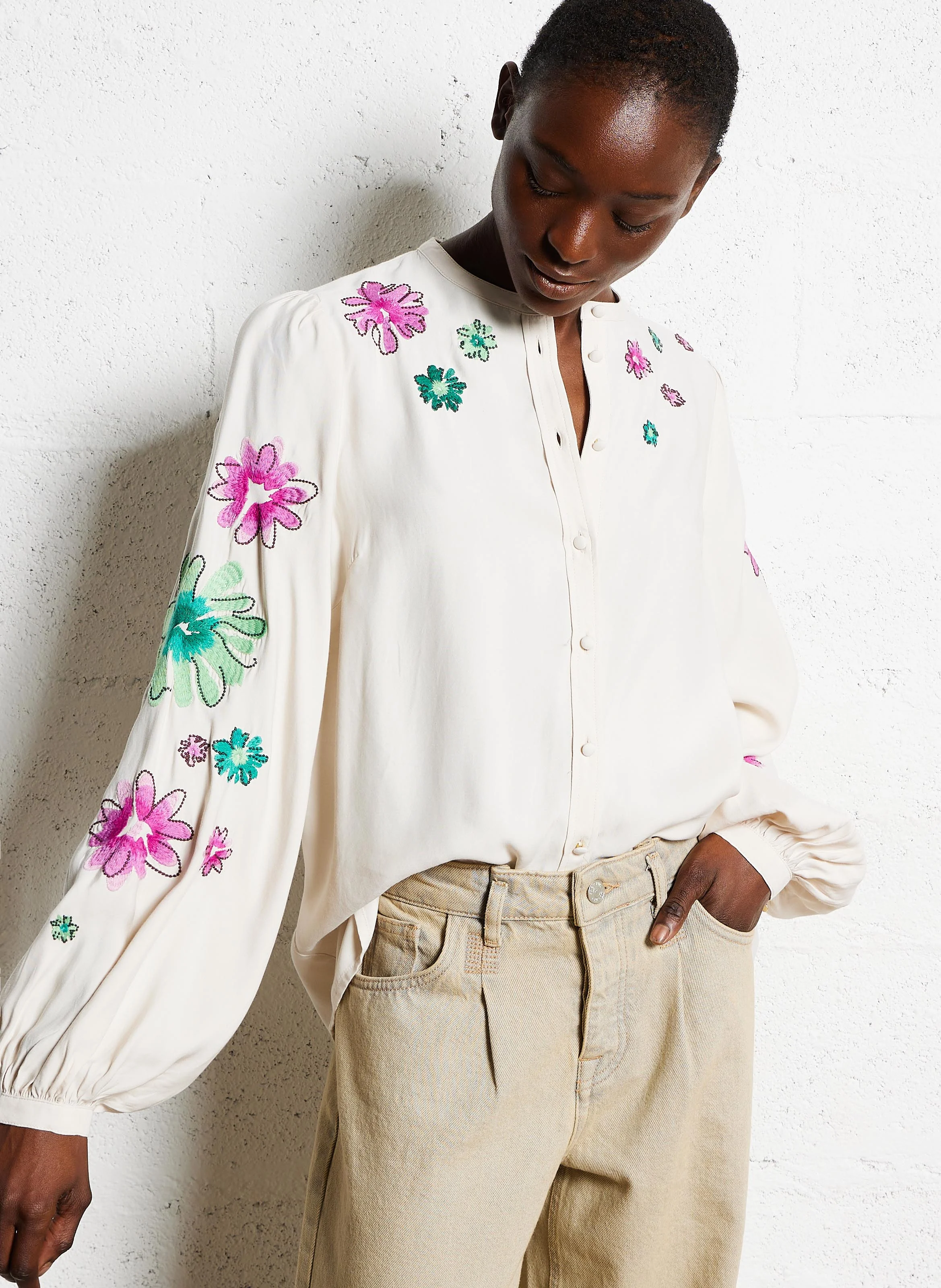 HARRY - Chemise droite brodée | Blanc