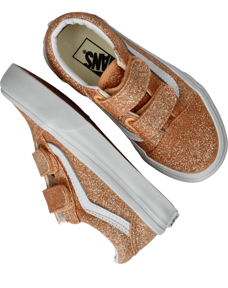 Vans Old Skool V Glitter Sneakers Roze Meisjes