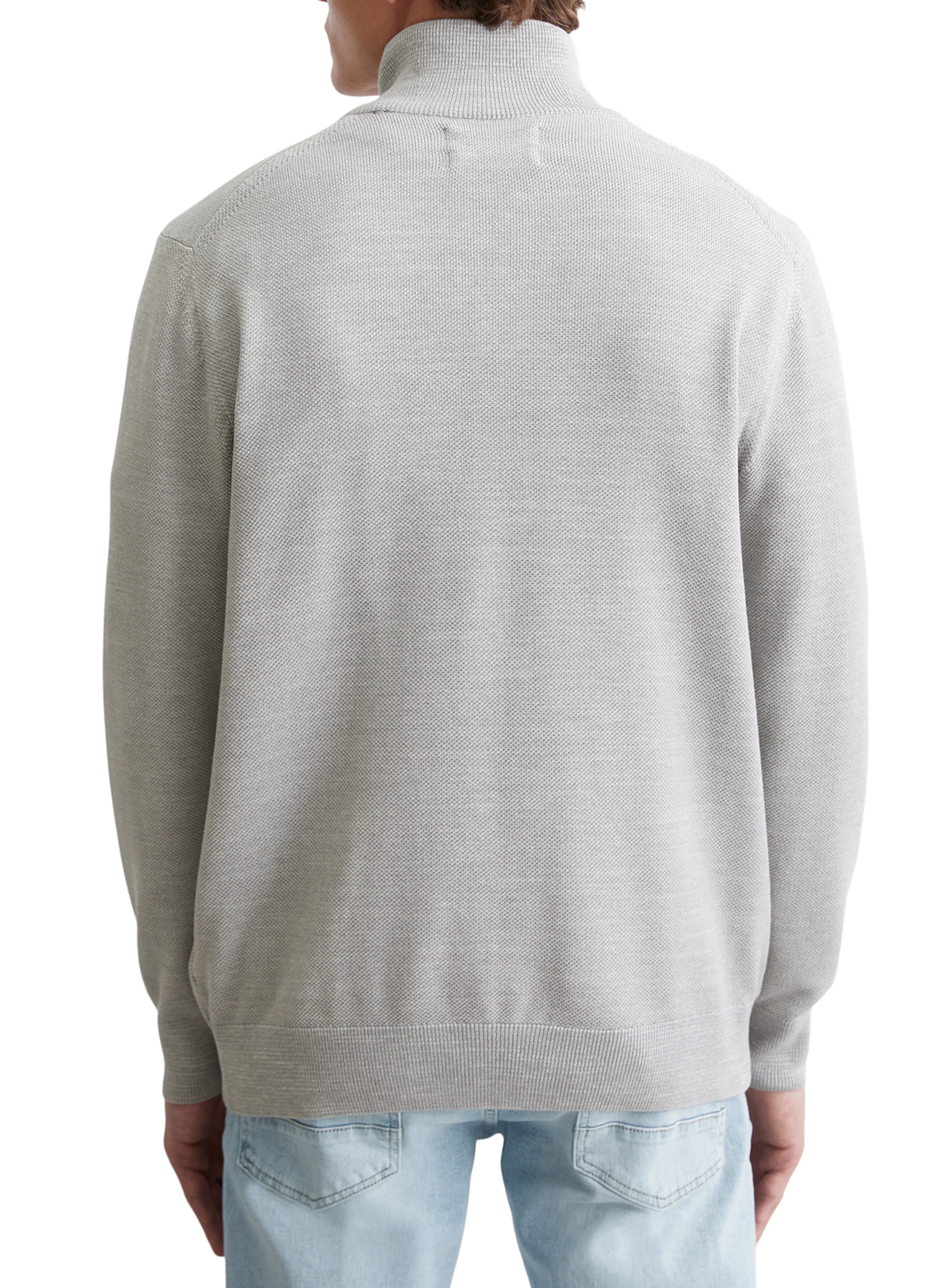 Gilet droit en coton | Gris