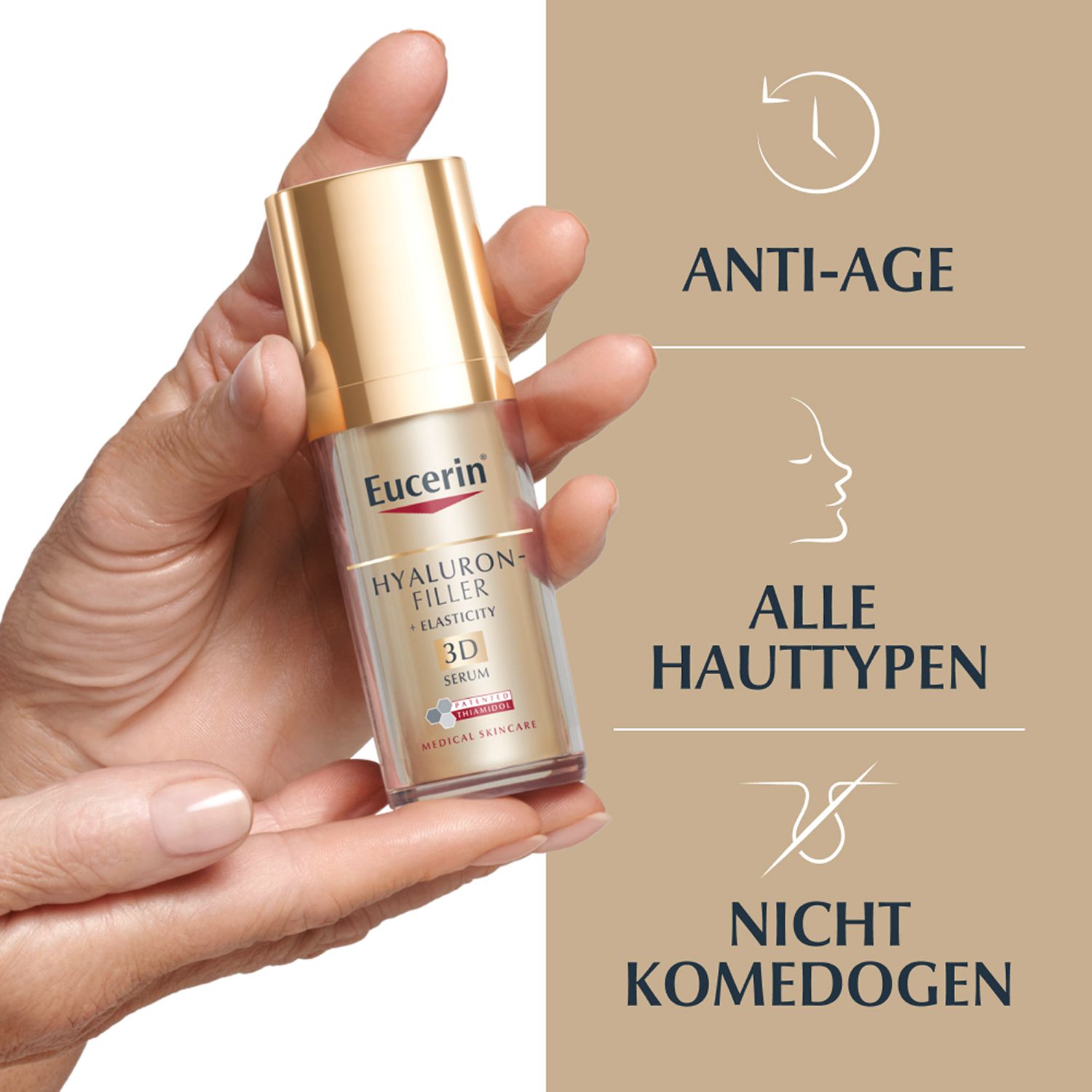Eucerin® HYALURON-FILLER + ELASTICITY 3D Serum – Anti-Aging Serum für reife Haut – Hautpflege gegen Altersflecken und Falten