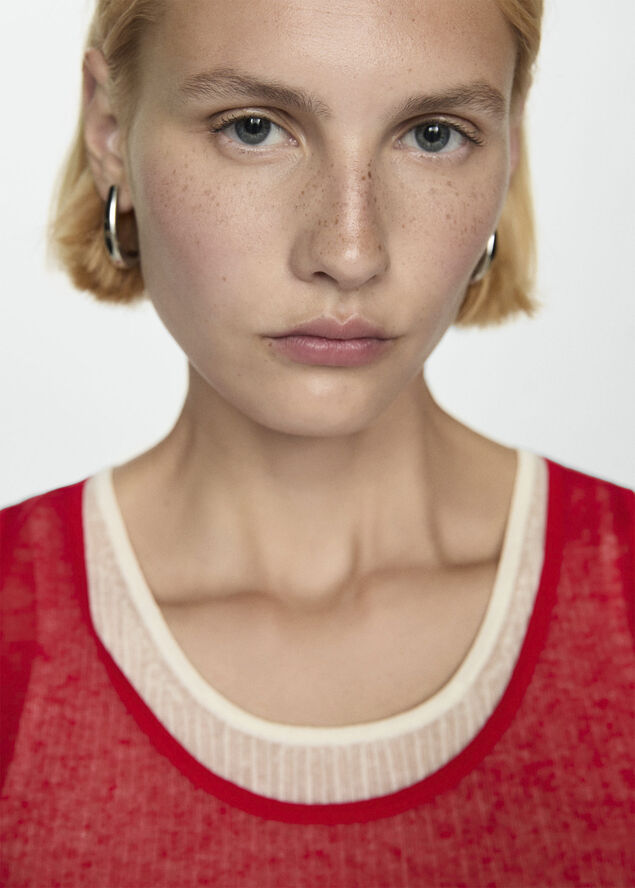 MANGO Combined lyocell top Red