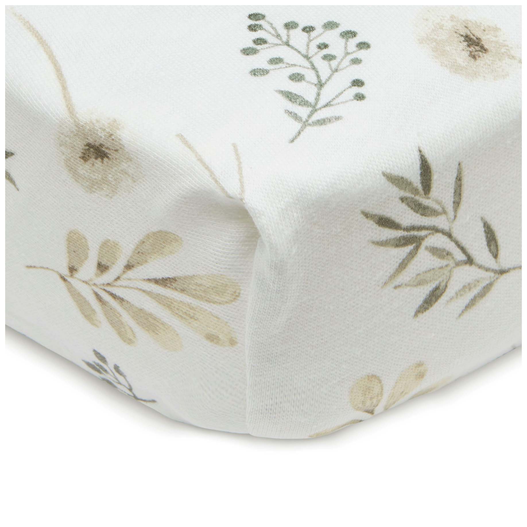 Jollein wieg hoeslaken Wild Flowers wit