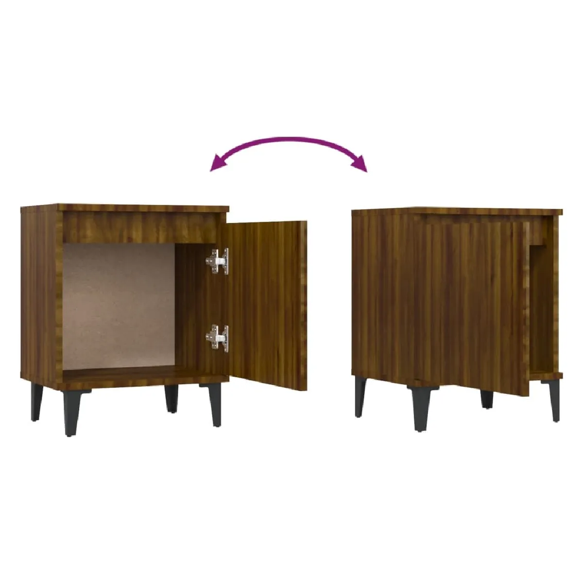 vidaXL Table de chevet - Chêne Marron