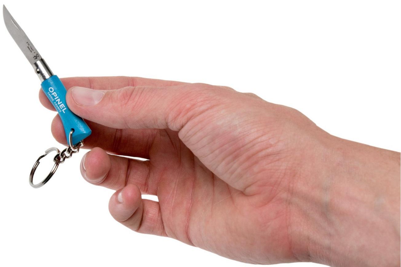Opinel zakmes No. 02RV Keyring zakmes, Cyan Blue