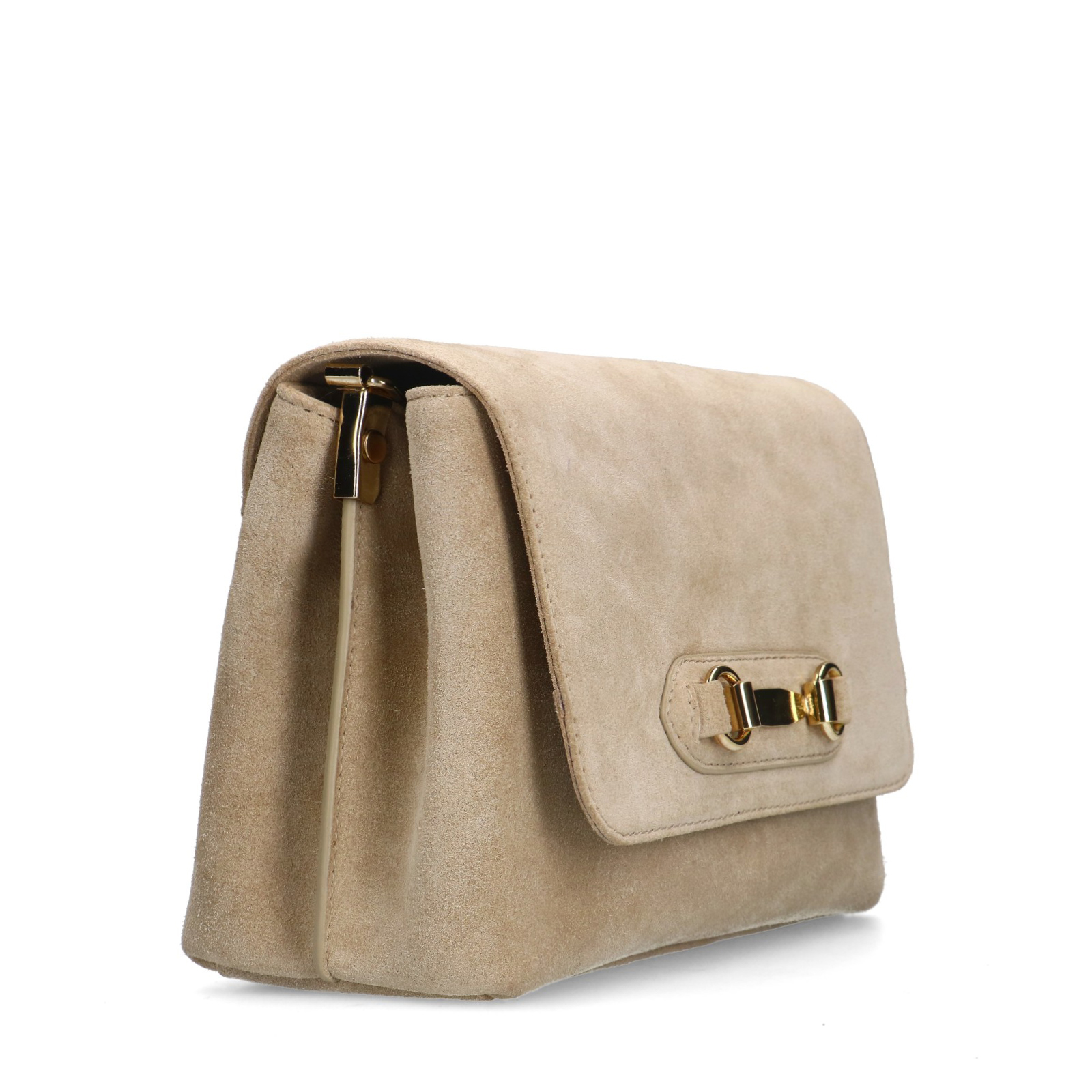 Beige suède schoudertas