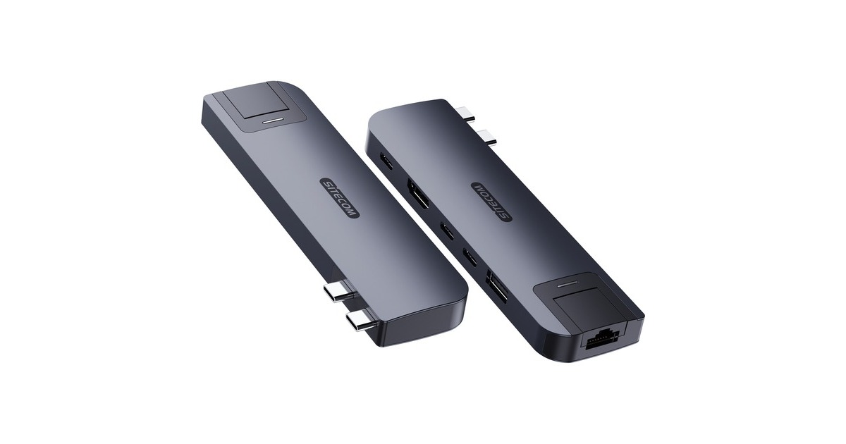 Sitecom6-in-2 MacBook Air Multiport Hub dockingstation  (Grijs)