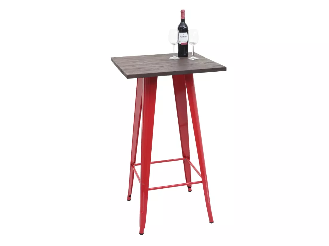 Table haute MCW-A73, plateau en bois inclus, rouge