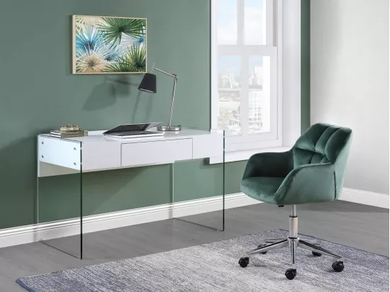Chaise de bureau - Velours - Vert - Hauteur réglable - PEGA de Pascal Morabito
