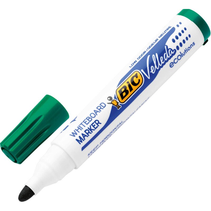 Marqueur effaçable Bic Velleda 1701 pointe ogive 4,95 mm - Boîte de 4 couleurs assorties