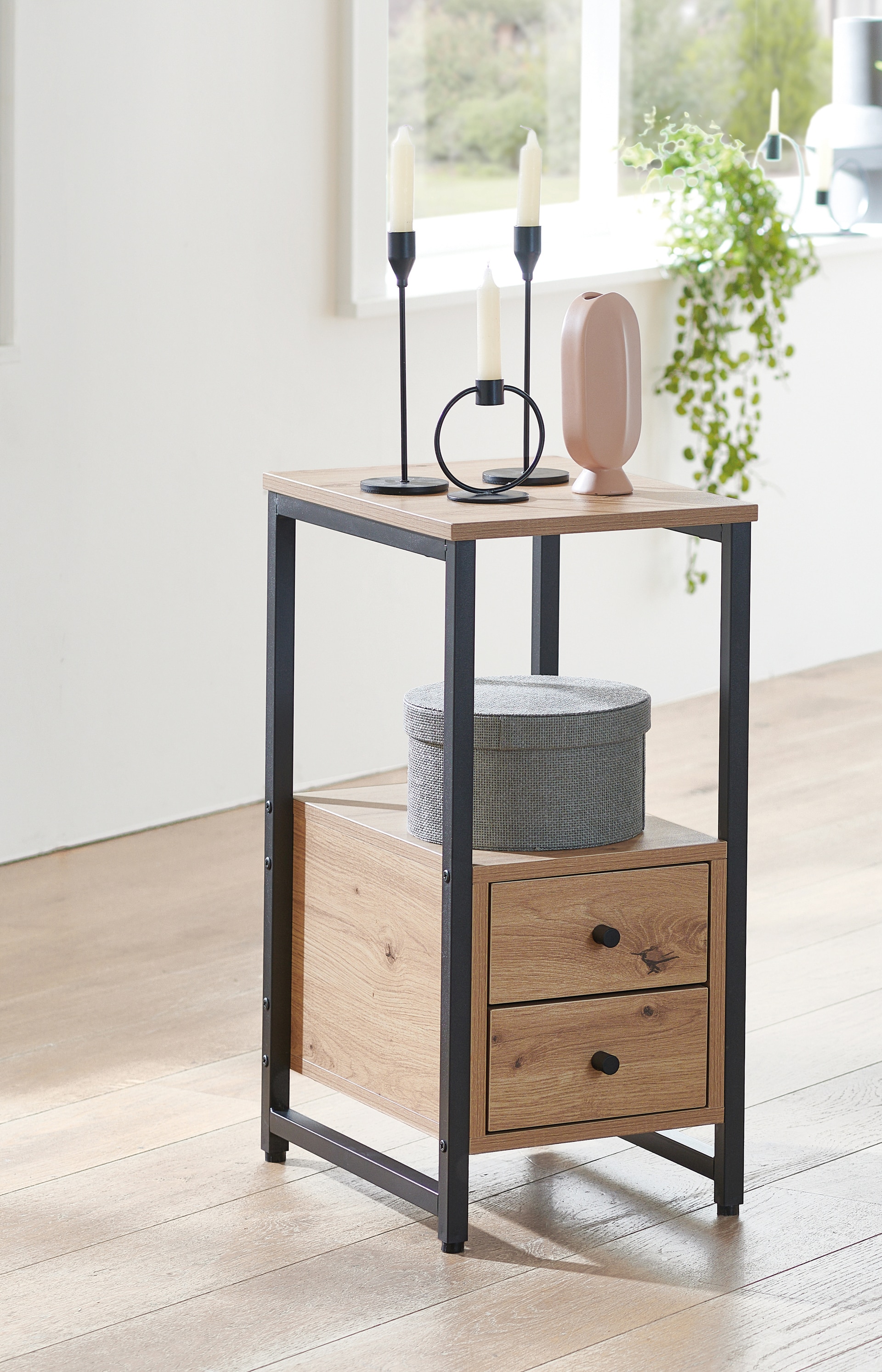 Beistelltisch 30 x 40 cm braun/schwarz