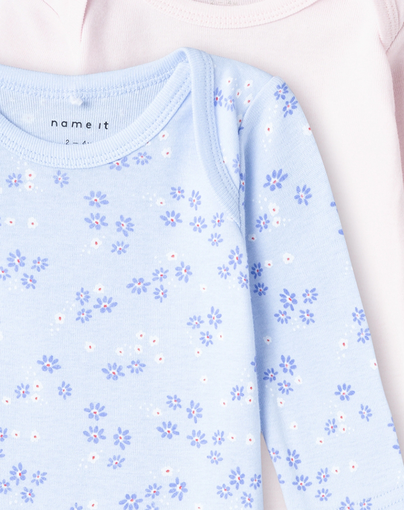 Langarm-Body NBFBODY FLOWER 2er Pack in blau/rosa