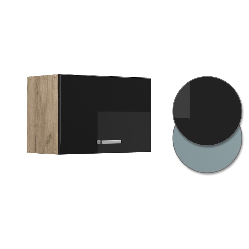 Vicco Hängeschrank flach Küchenschrank R-Line Solid Eiche Schwarz 60 cm modern