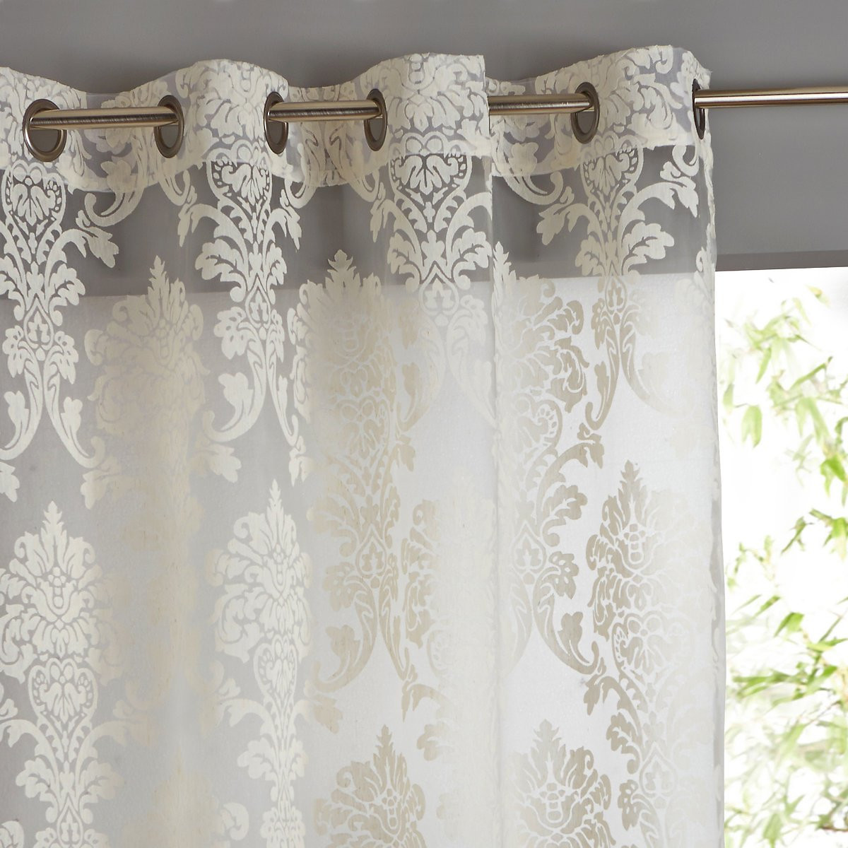 SO'HOME<br>Cortina de vidro damasco com ilhós, estilo arabesco