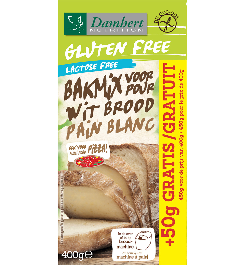 Damhert Bakmix Wit Glutenvrij (400 gr)