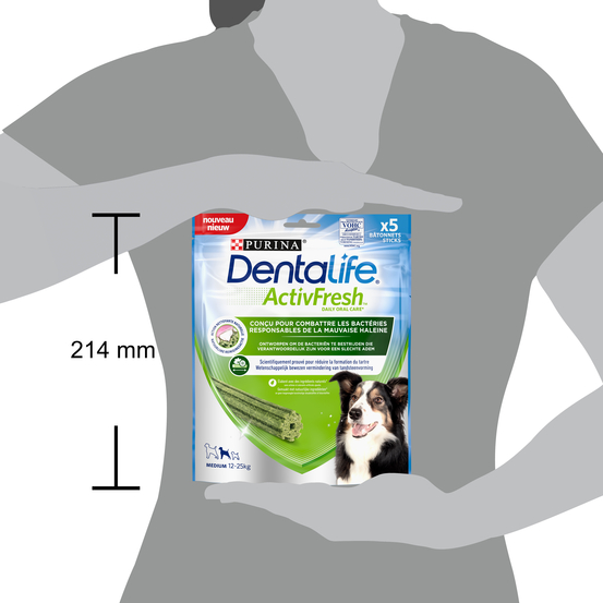 Dentalife ActivFresh Medium -Hygiène bucco-dentaire 115g - 5 Bâtonnets