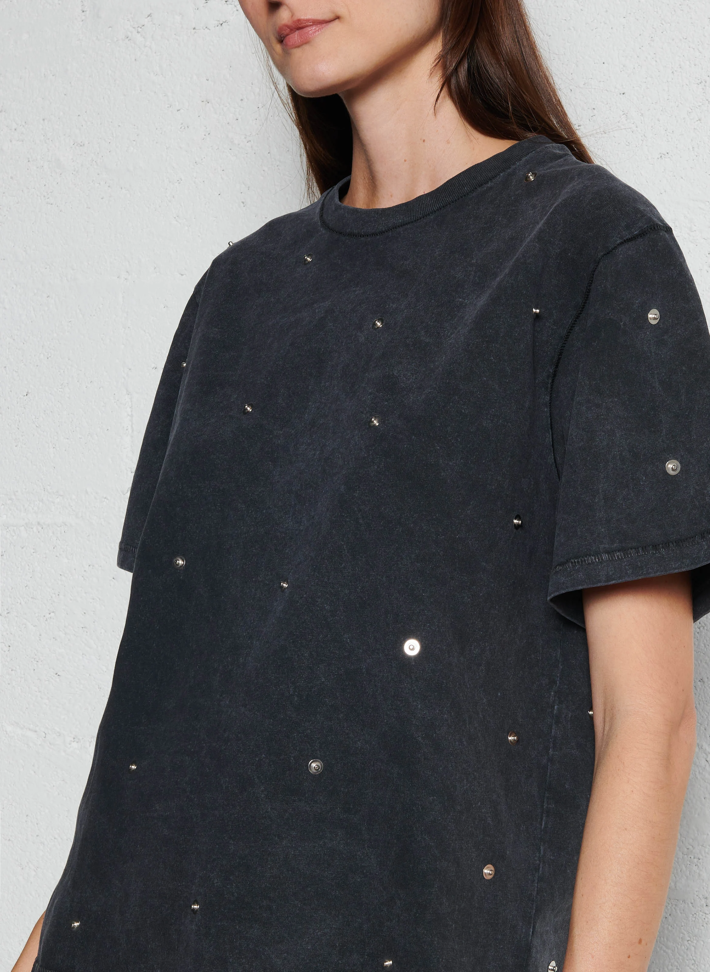 ERIVET - Tee-shirt col rond en coton | Gris