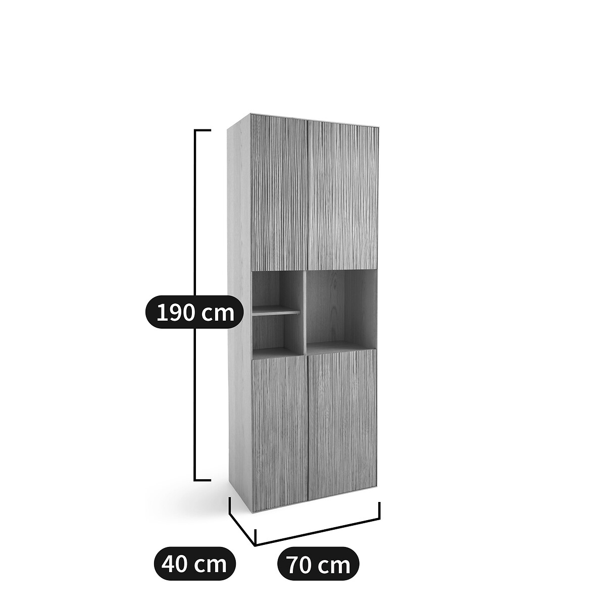 AM.PM<br>Estante de 4 portas, carvalho, Mikube