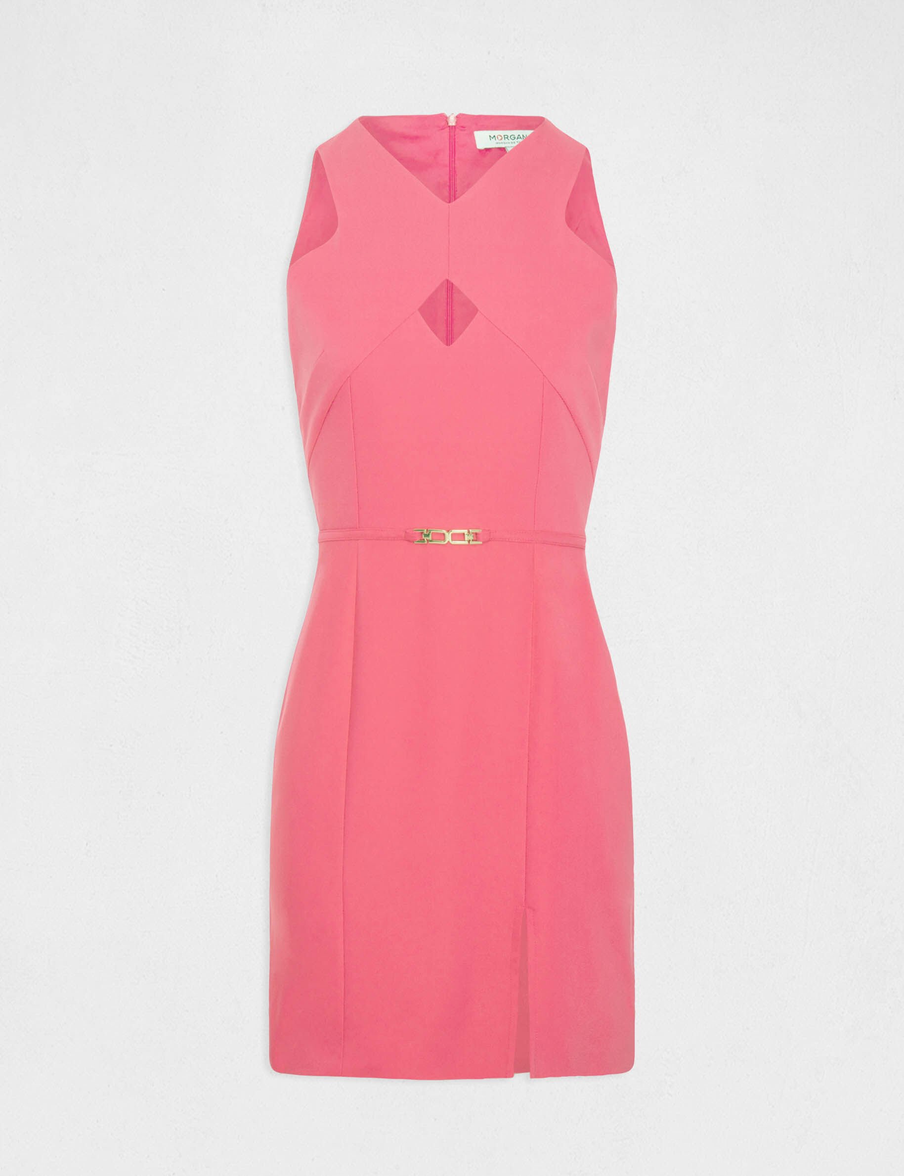 Robe ajustée avec ouverture et fente rose femme - rose