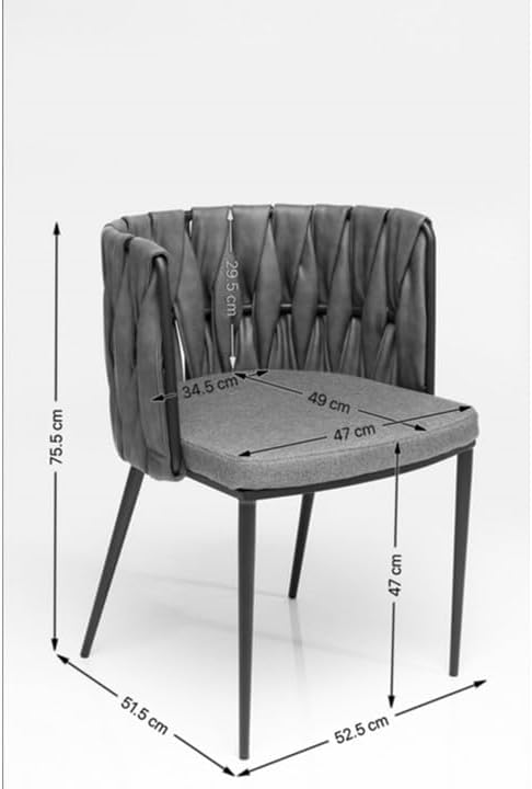 Kare Design Armlehnstuhl Cheerio, Gelb, Kissen inklusive, Polsterstuhl, Flechtstuhl, Sitzhöhe 48 cm, Stahlgestell, Esszimmer, 75x55x52 cm (H/B/T)