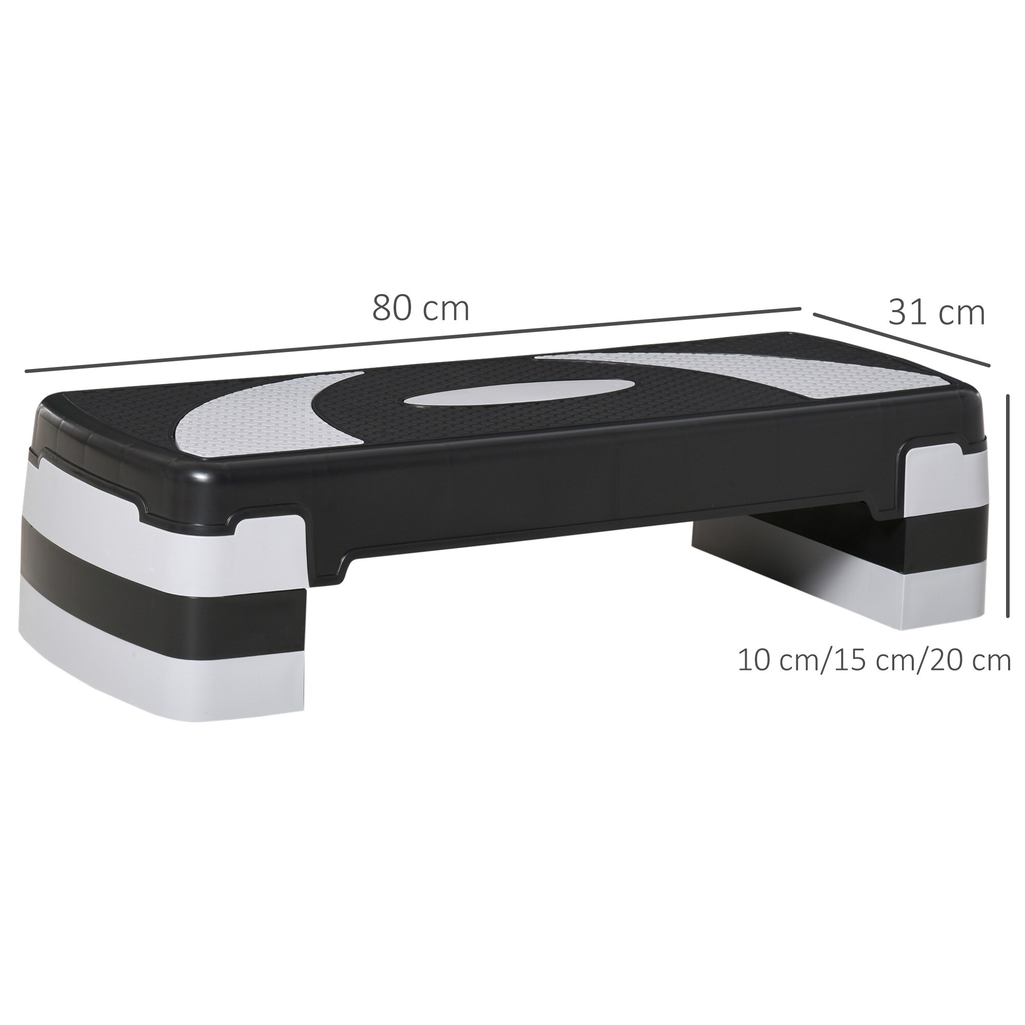 HOMCOM Steppbrett mit 3 Stufen 80L x 31B x 20H cm