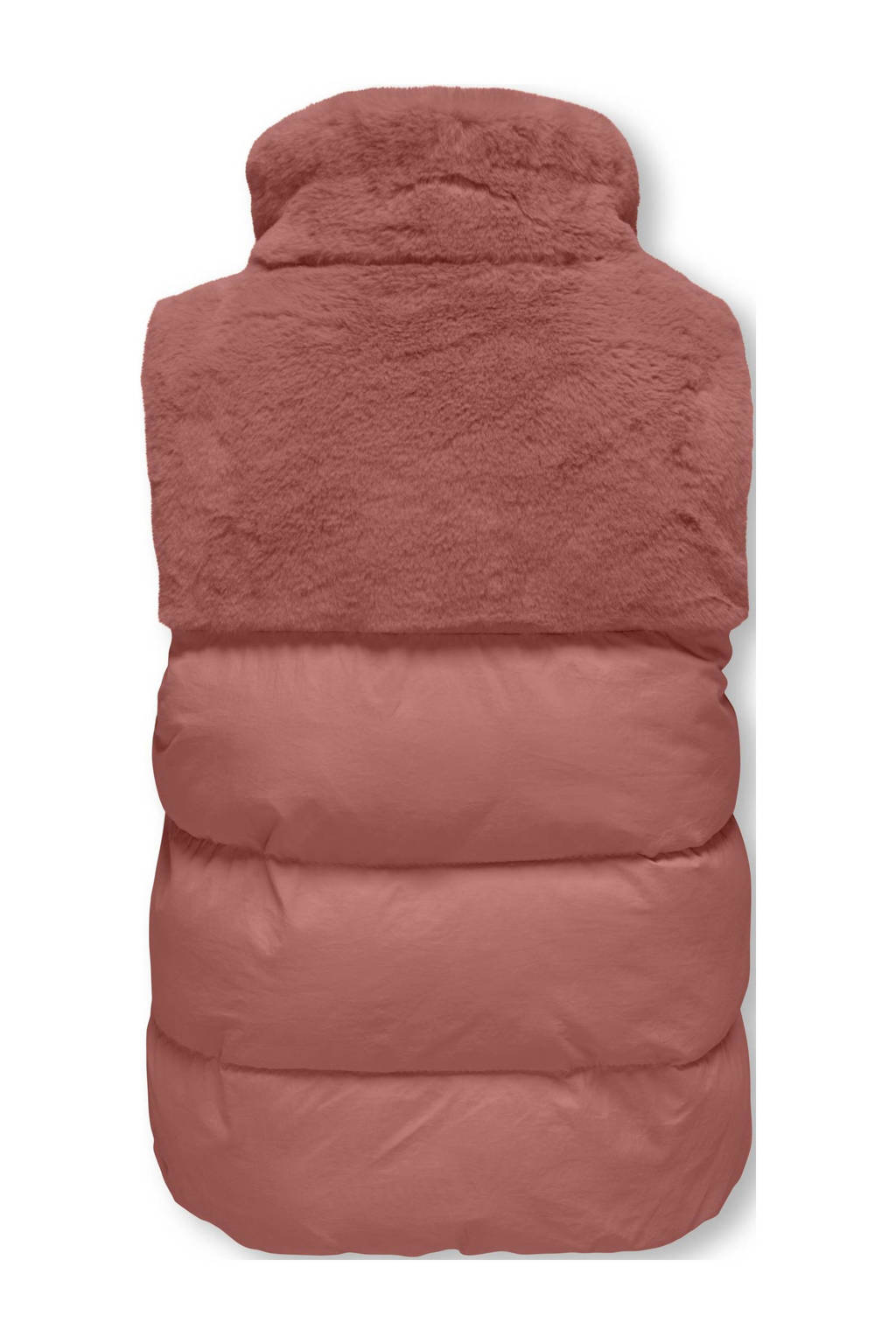 ONLY imitatiebont bodywarmer KOGWANJA lichtrood