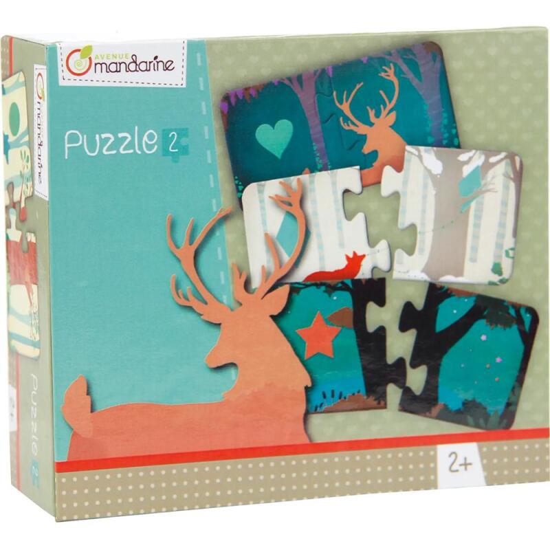 * Puzzles 2 pièces, Les formes - Gris