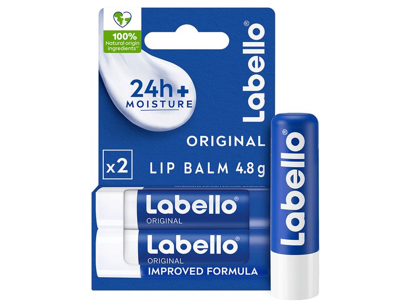 LABELLO Lippenpflege Original Duo 9.6 g Lippenpomade im praktischen All-Weather Set schützt 24 Stunden vor dem Austrocknen