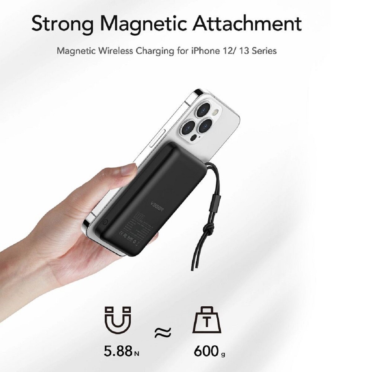Power Bank MagOn mit Wireless Charging Support MagSafe 15W