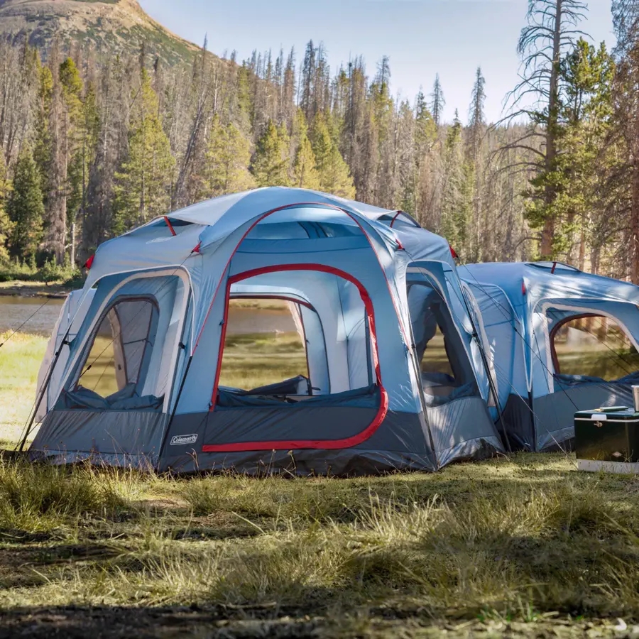 3-Person & 6-Person Connectable Tent Bundle with Fast Pitch Setup, Set of 2, Blue