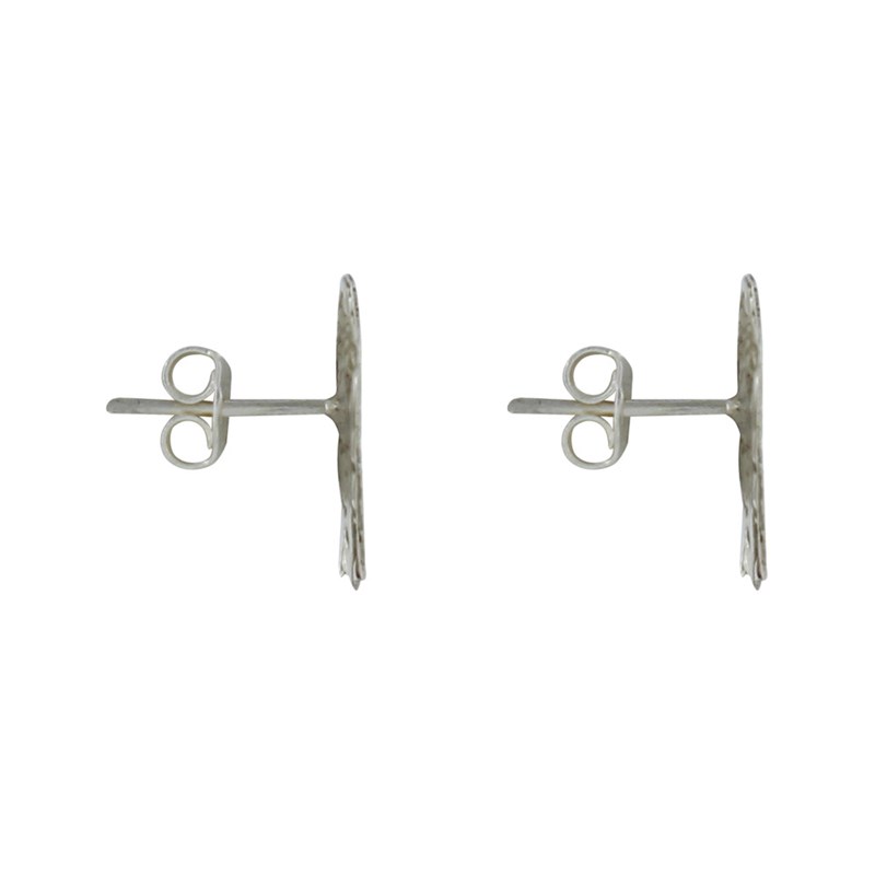 Boucles d'Oreilles Clous Argent Visage Vert