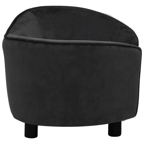 Sofá de pelúcia preto para cães Vidaxl