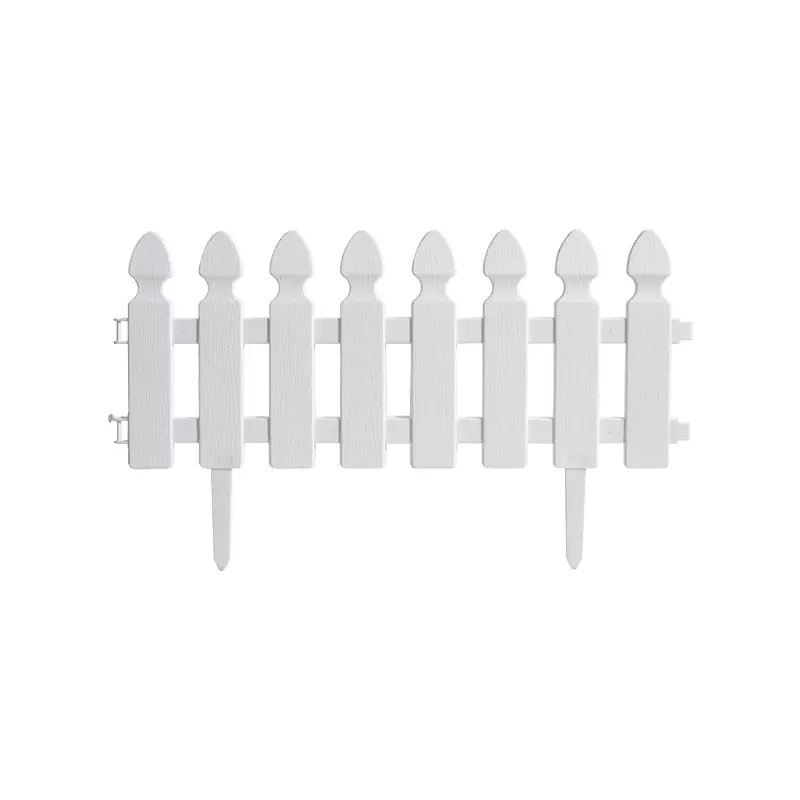 (8er Set) 48x21cm Garten Beeteinfassung Kunststoff Rasenkanten Zaun - Weiss