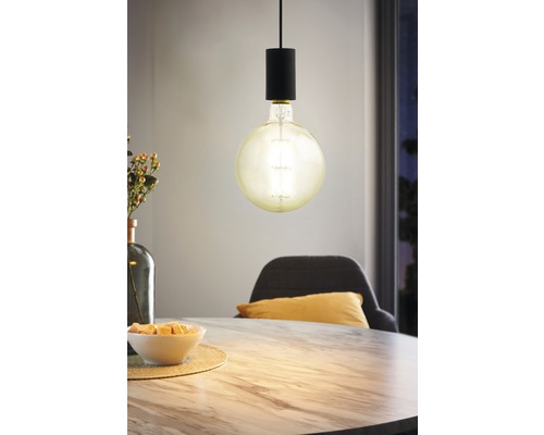 Hanglamp, 1-lichts, HxØ 110x12,5 cm, zwart