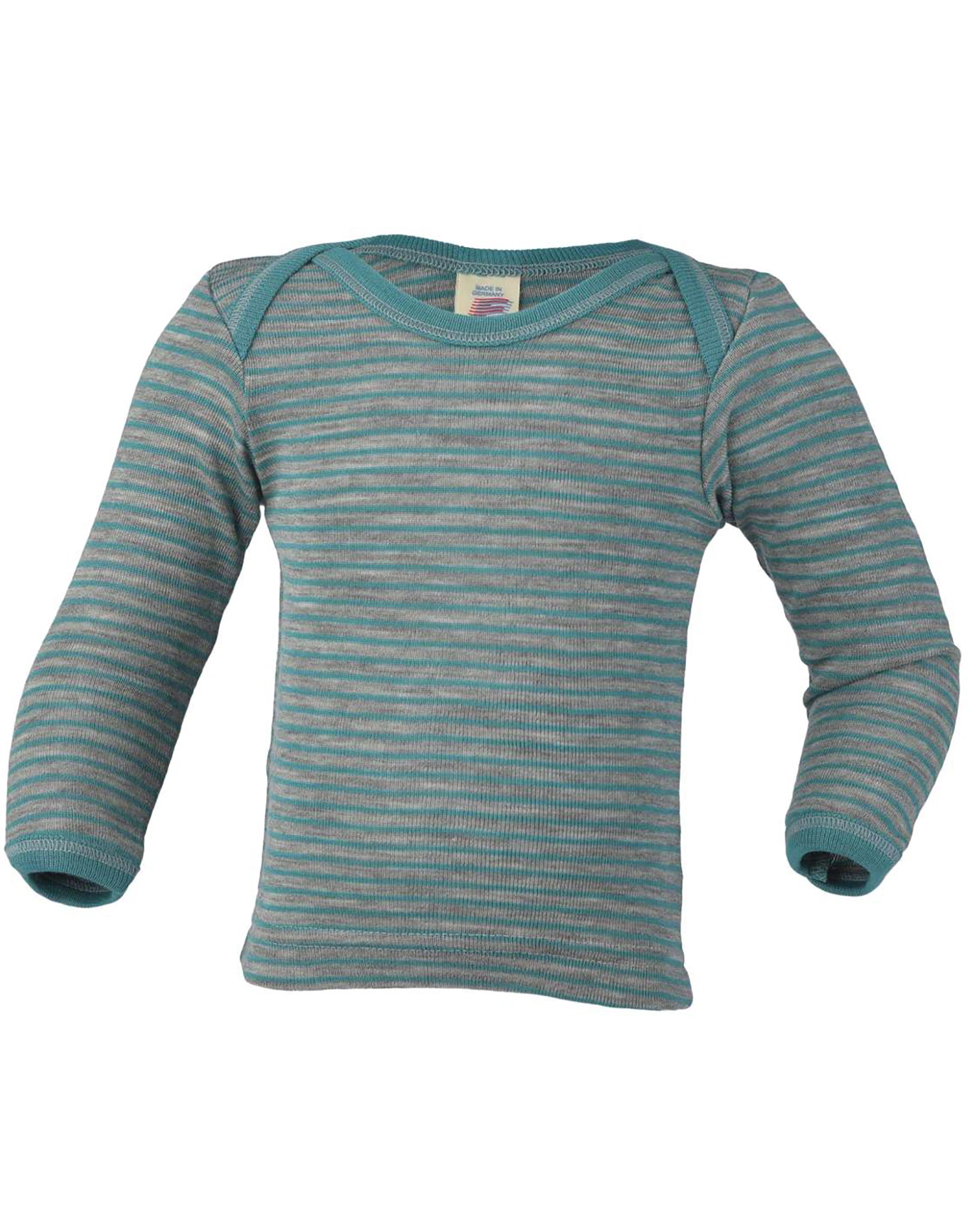 Schlupfhemd COSY STRIPES mit Seide in grau/eisvogel