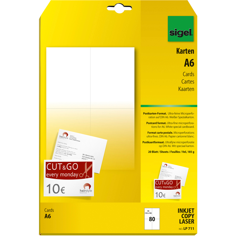Sigel Karten, A6, weiss