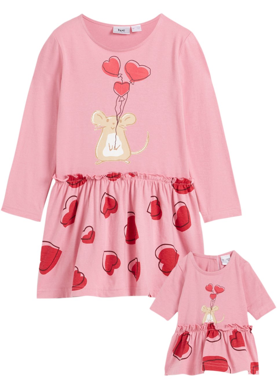 Robe en jersey + robe de poupée (2 pces)