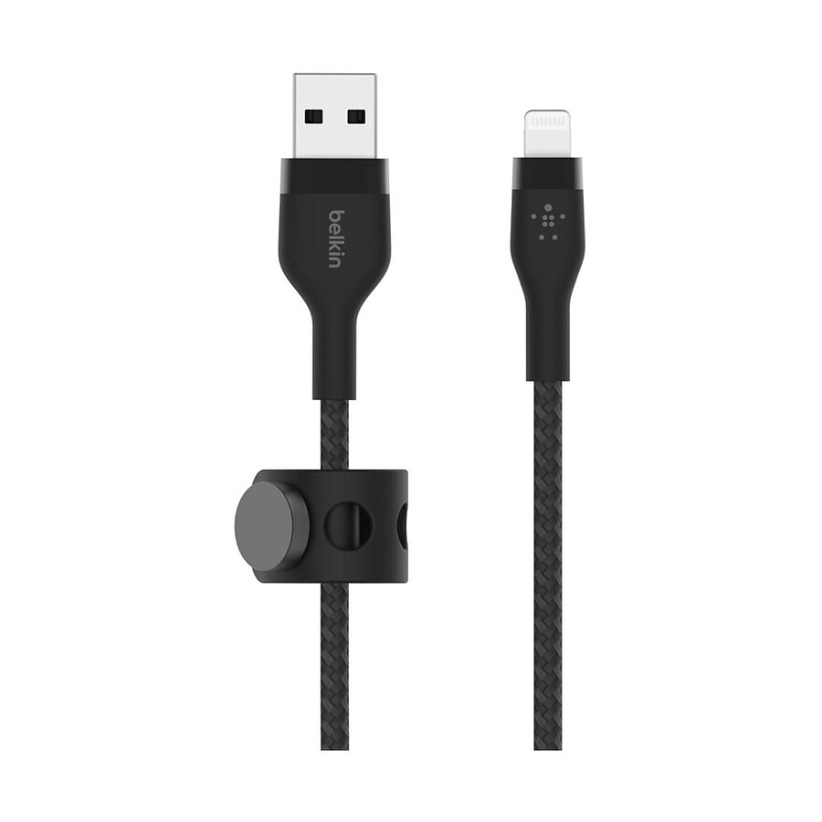 Belkin Boost Charge Pro Flex Câble silicone tressé USB-A vers Lightning (noir) - 2 m