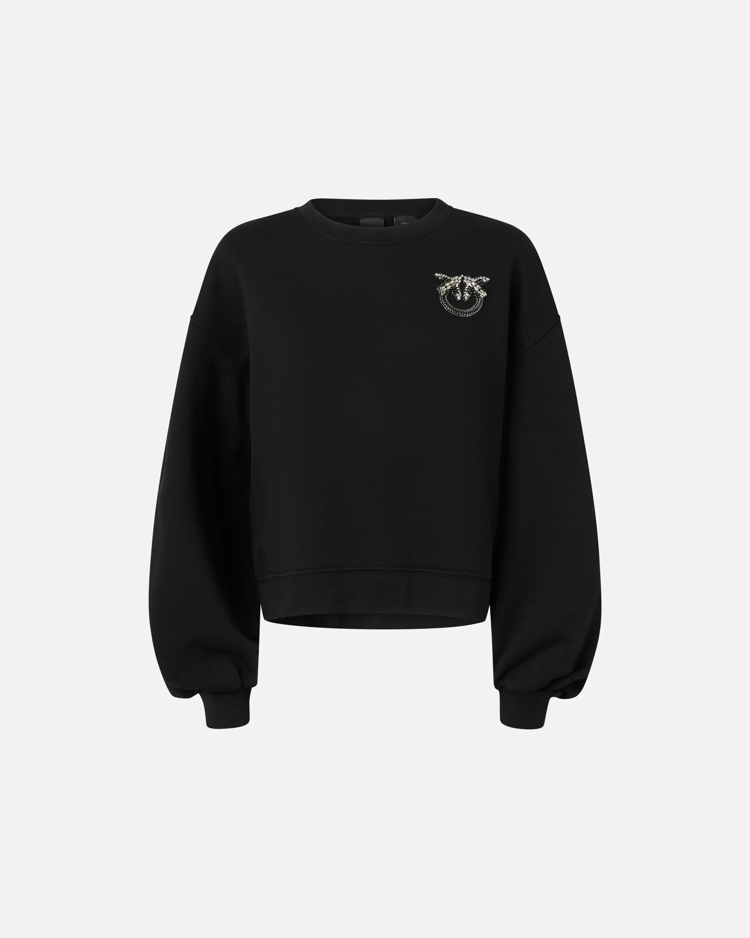 Sweat-shirt à manches larges et broderie bijou love birds | Noir