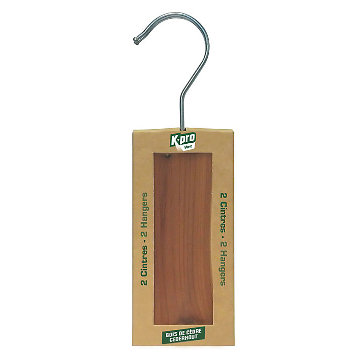 Etui 2 cintres bois de cèdre Kapo vert