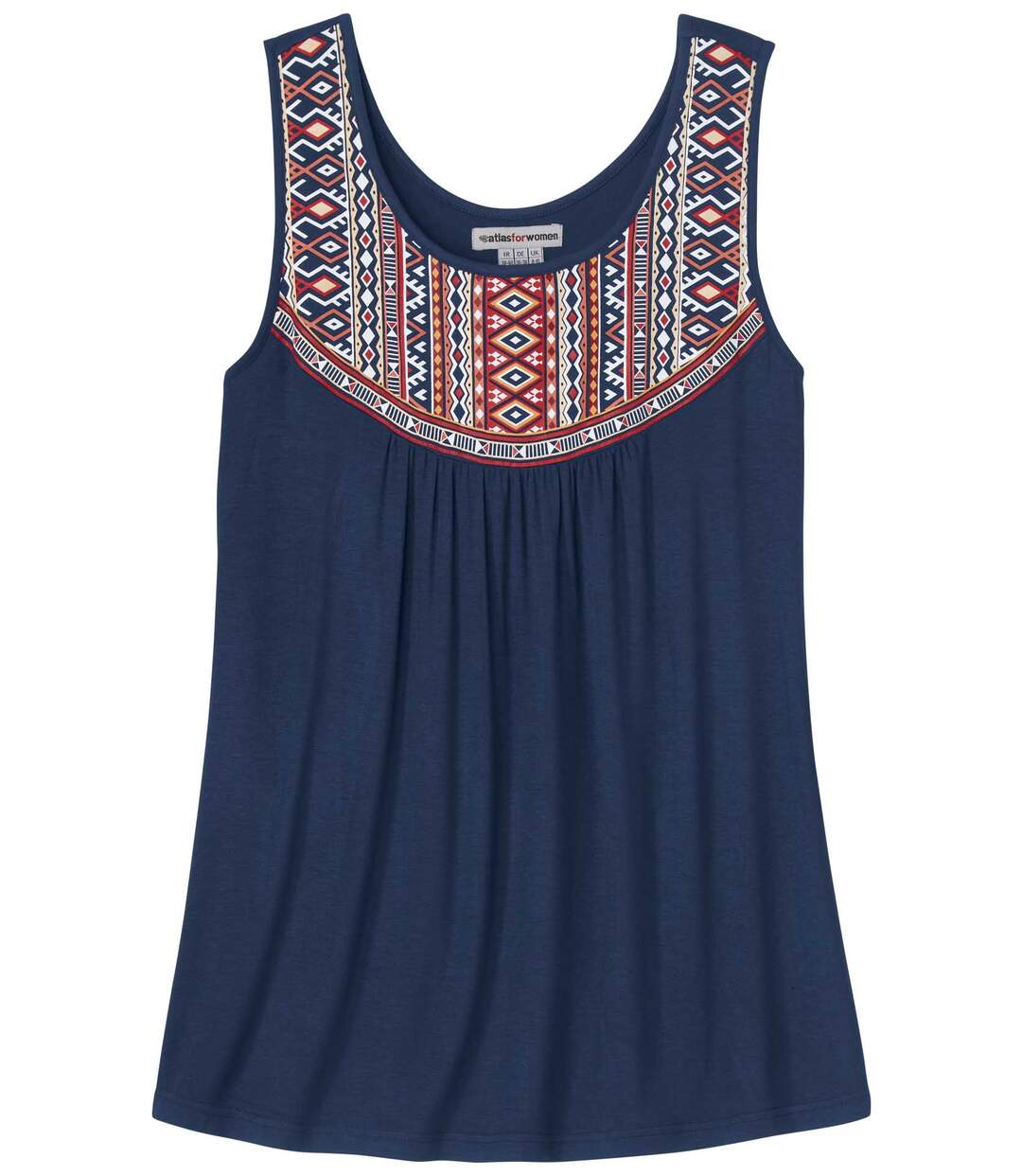 Tunique Fluide Marine Plastron Imprimé