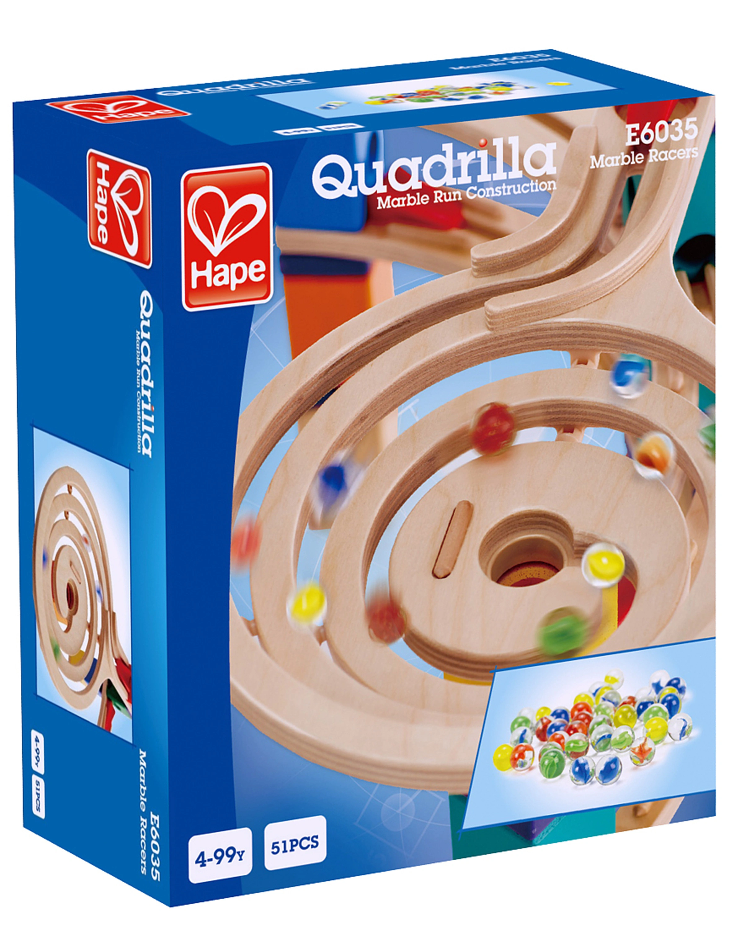 Murmel-Set RENNKUGELN 51-teilig aus Glas