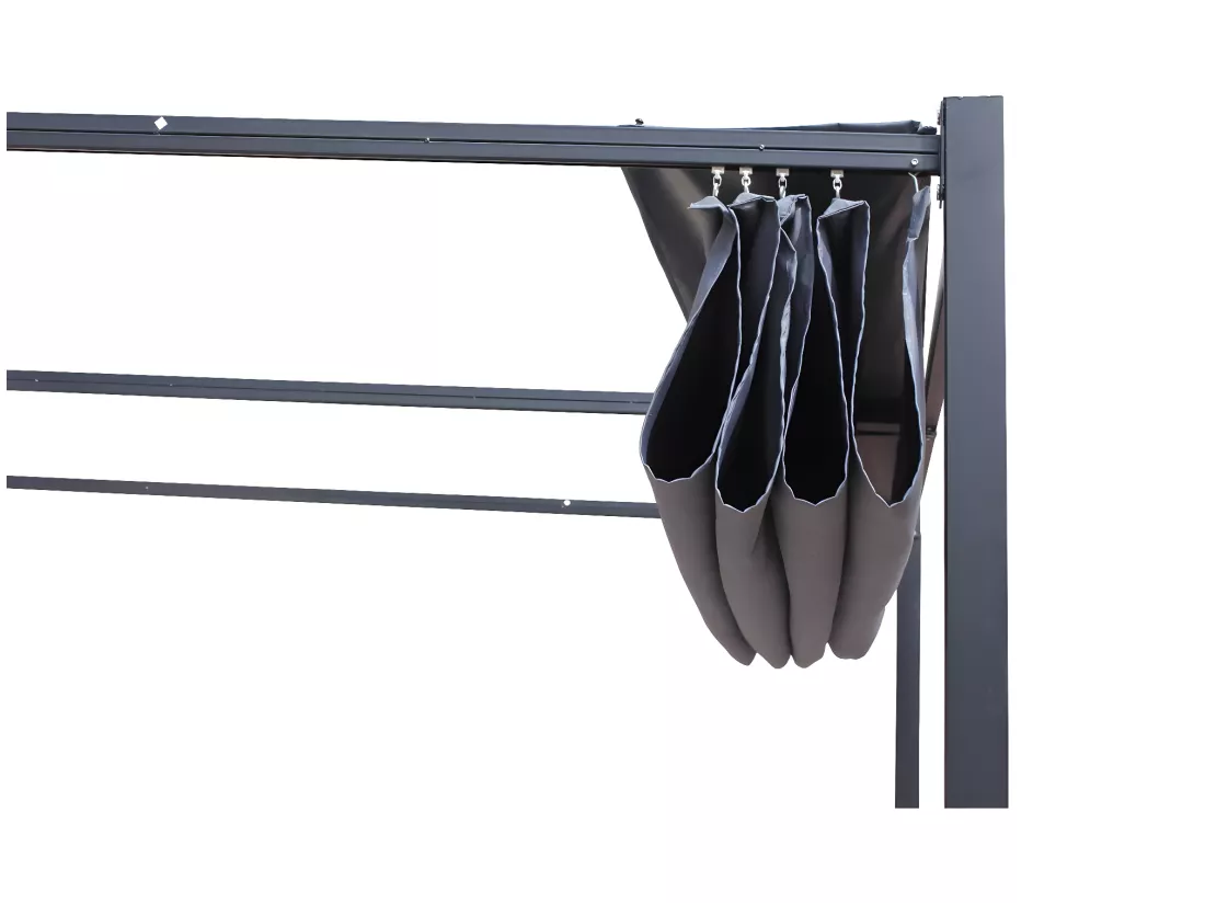 Pergola autoportante 3x4m avec toile en polyester gris TUSA
