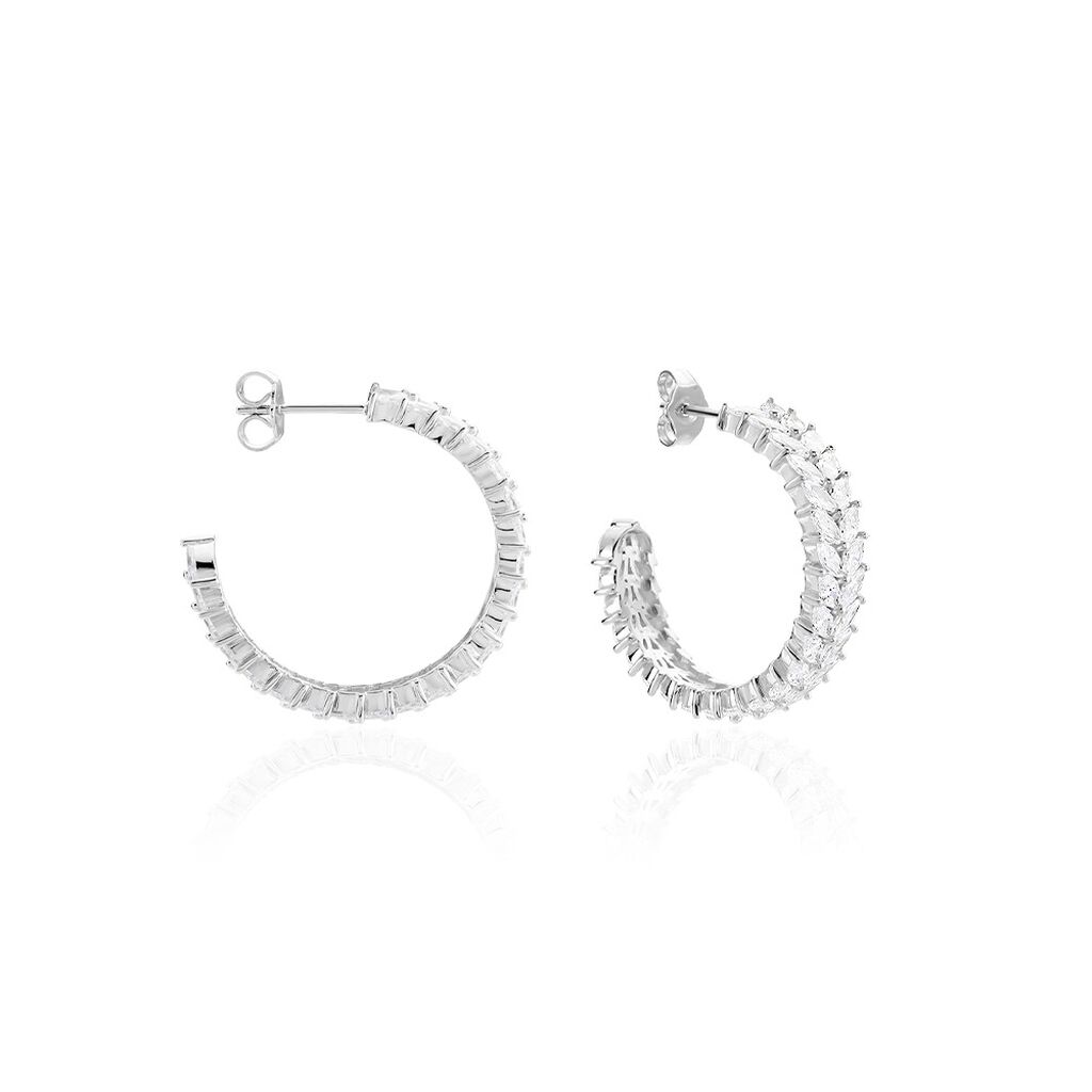 Créoles Jovan Argent Blanc Oxyde De Zirconium