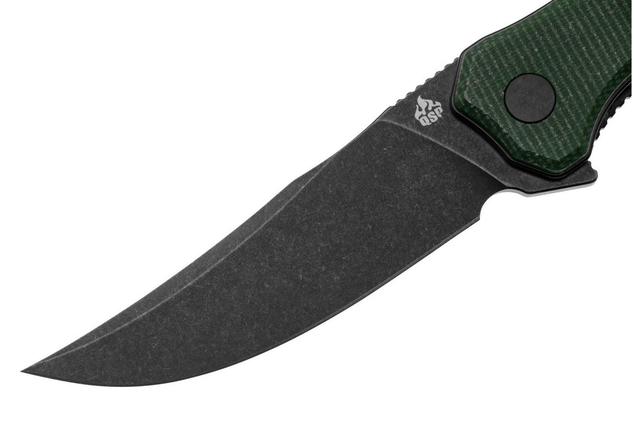 QSP Knife Walrus QS151-C2 Black, Green Micarta, zakmes