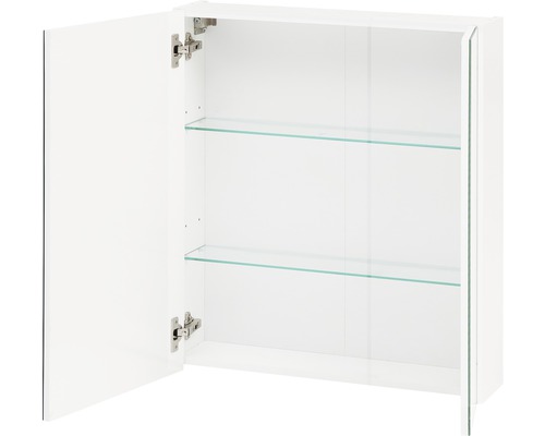 Spiegelkast Möbelpartner Basic 60 x 16 x 70,7 cm wit hoogglans 2-deurs