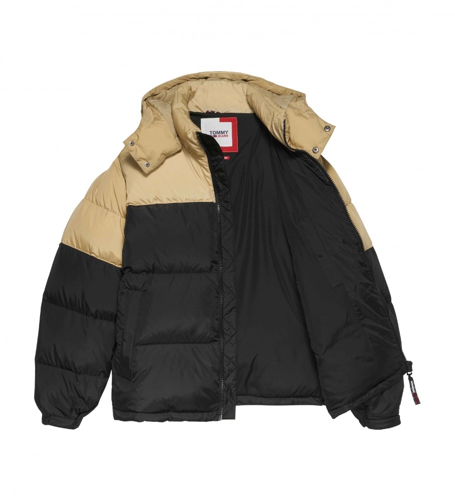 Casaco de penas Tommy Jeans dourado e preto
