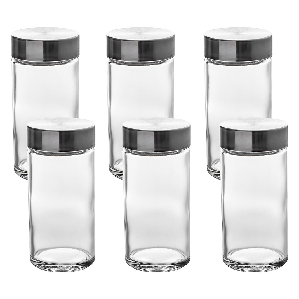 Set de 6 bocaux à épices verre 80ml