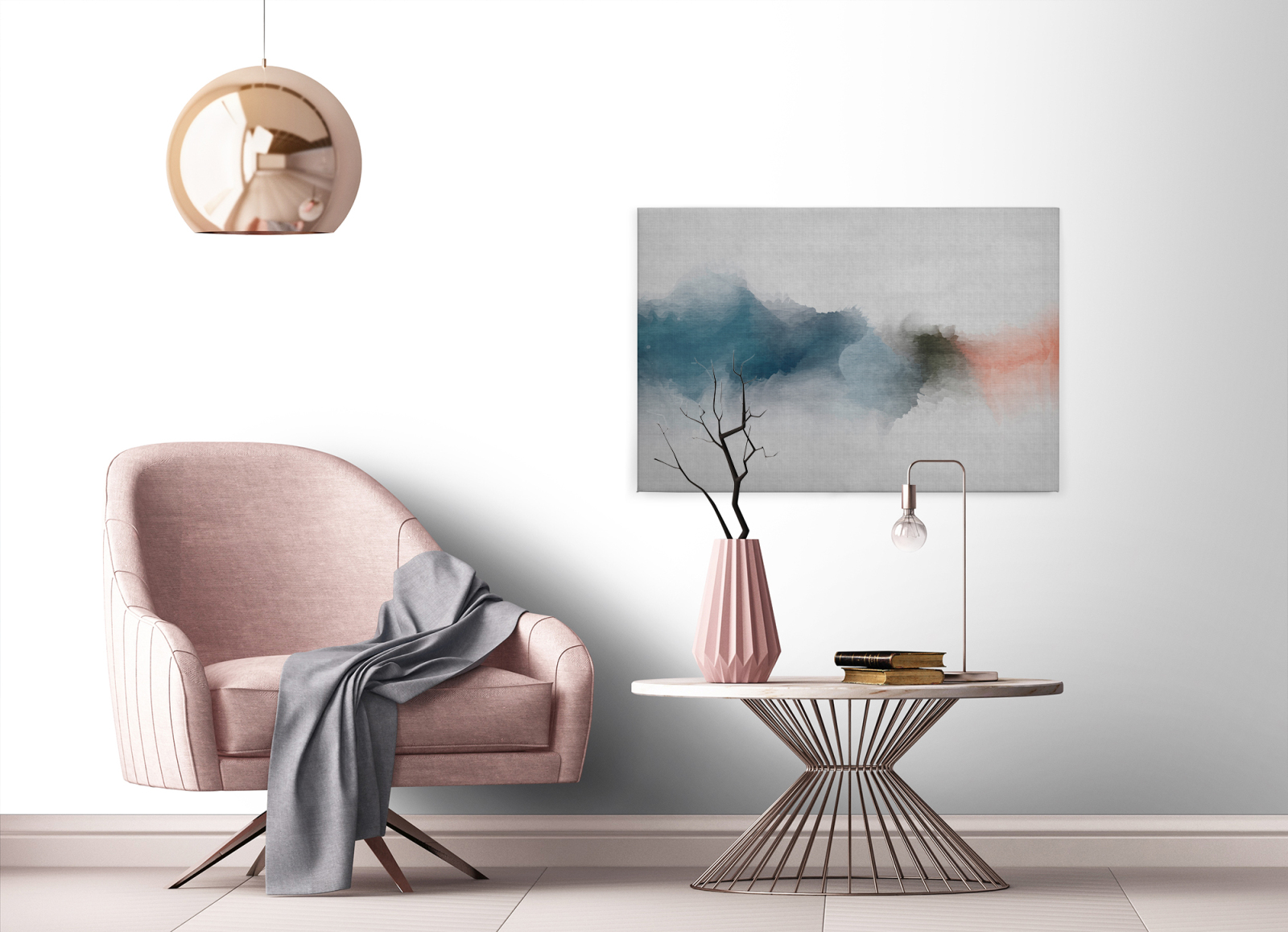 Leinwandbild DAYDREAM - blau-grau - 90x60 cm